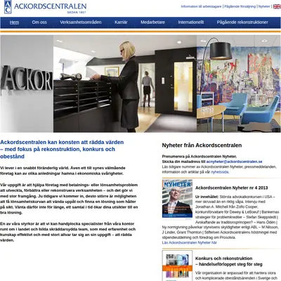 Ackordscentralen Nyheter startsida 2014