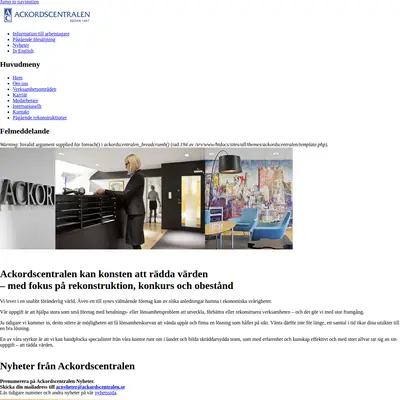 Ackordscentralen Nyheter startsida 2017