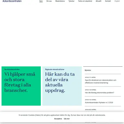 Ackordscentralen Nyheter startsida 2019