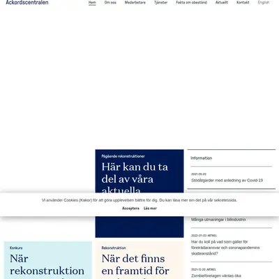 Ackordscentralen Nyheter startsida 2022
