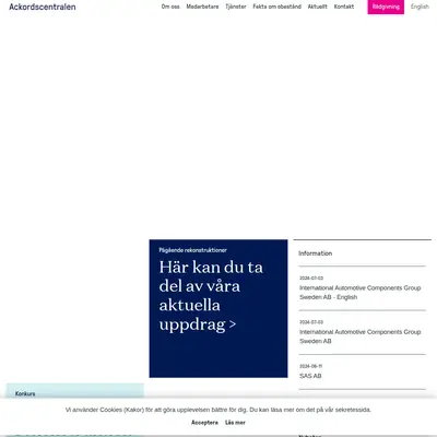 Ackordscentralen Nyheter startsida 2025