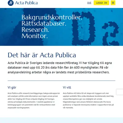 actapublica.se startsida 2021
