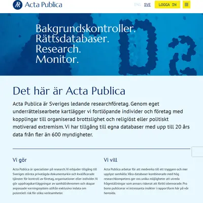 actapublica.se startsida 2024