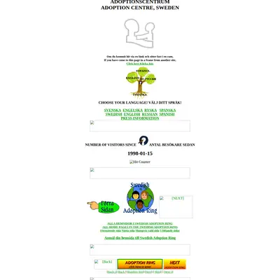 Adoptionscentrum Uppland startsida 2000