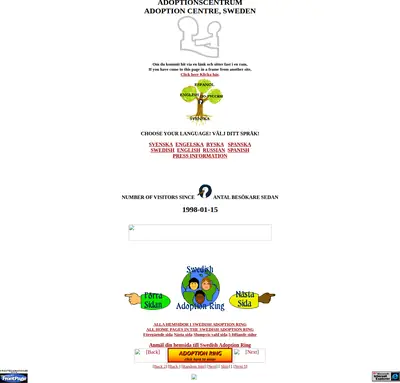 Adoptionscentrum Uppland startsida 2004