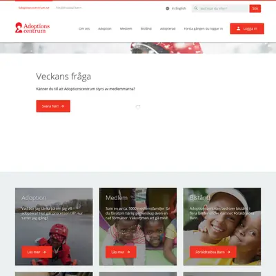 Adoptionscentrum Uppland startsida 2017