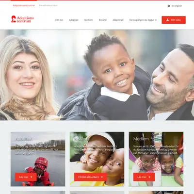 Adoptionscentrum Uppland startsida 2018