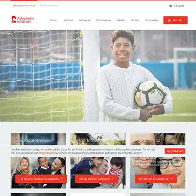 Adoptionscentrum Uppland startsida 2020