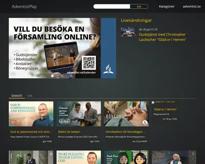 adventistplay.se startsida 2025