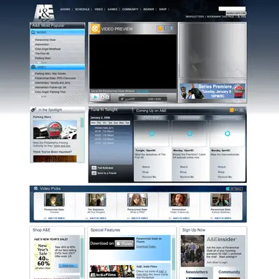 AEtv startsida 2008