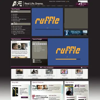 AEtv startsida 2009