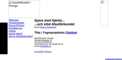 Tidningen Afasi startsida 1999