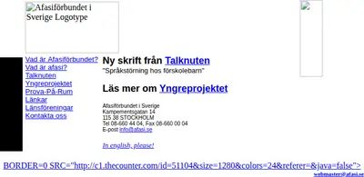Tidningen Afasi startsida 2000