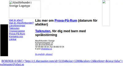 Tidningen Afasi startsida 2001