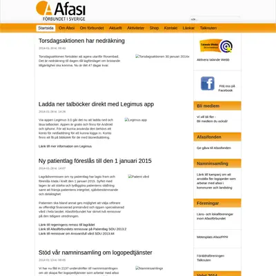 Tidningen Afasi startsida 2014
