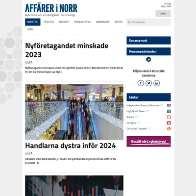 Affärer i norr startsida 2024