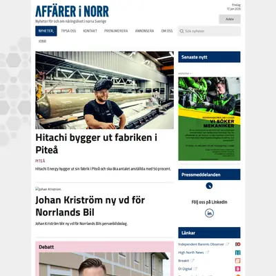 Affärer i norr startsida 2025