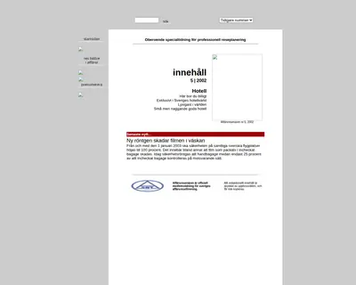 Affärsresenären startsida 2003