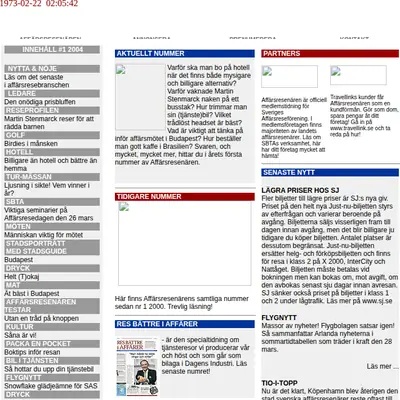 Affärsresenären startsida 2004