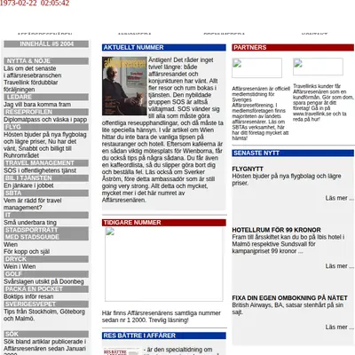 Affärsresenären startsida 2005