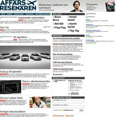 Affärsresenären startsida 2009