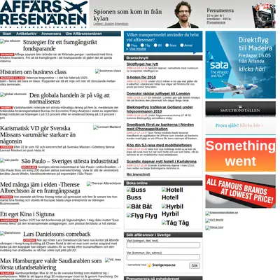Affärsresenären startsida 2010