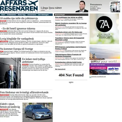 Affärsresenären startsida 2015