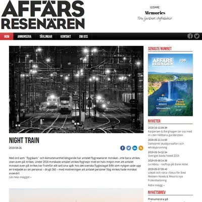 Affärsresenären startsida 2020