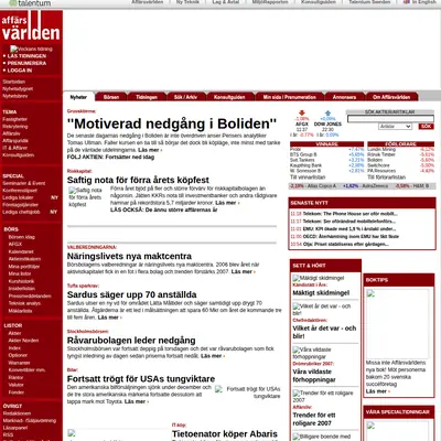 Affärsvärlden startsida 2007