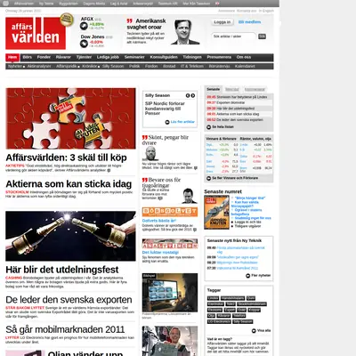 Affärsvärlden startsida 2011