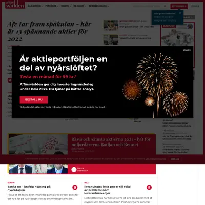 Affärsvärlden startsida 2022