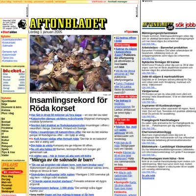 Aftonbladet startsida 2005