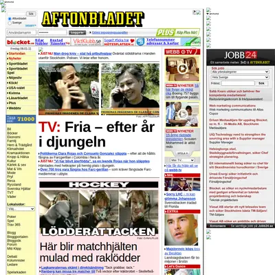 Aftonbladet startsida 2008