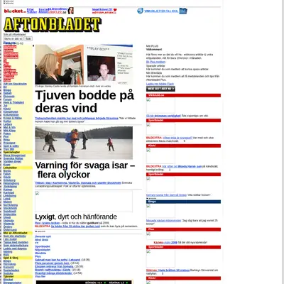 Aftonbladet startsida 2009