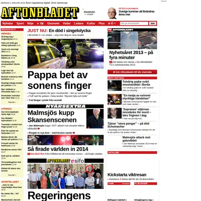 Aftonbladet startsida 2014