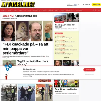 Aftonbladet startsida 2019