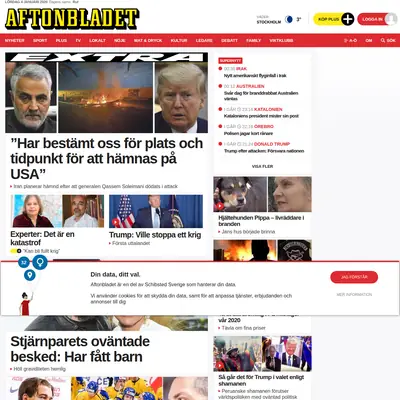 Aftonbladet startsida 2020