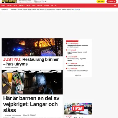 Aftonbladet startsida 2025