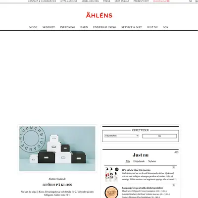 Åhléns Magasin startsida 2014