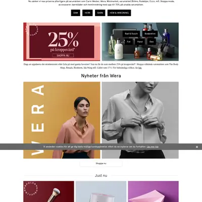 Åhléns Magasin startsida 2021