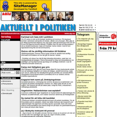 Aktuellt i politiken startsida 2002