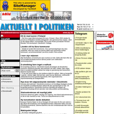 Aktuellt i politiken startsida 2003