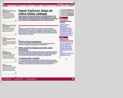 Aktuellt i politiken startsida 2005