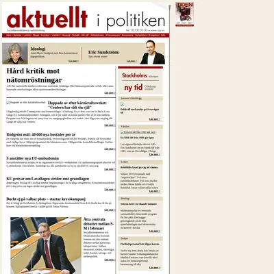 Aktuellt i politiken startsida 2010