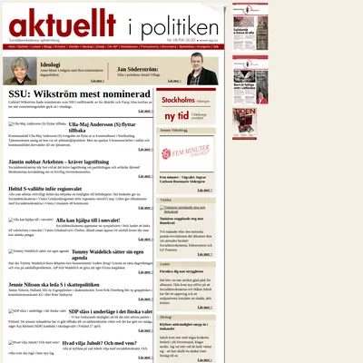 Aktuellt i politiken startsida 2011