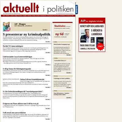 Aktuellt i politiken startsida 2013