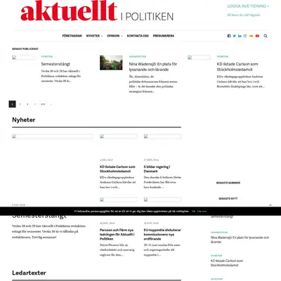 Aktuellt i politiken startsida 2019