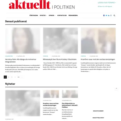 Aktuellt i politiken startsida 2020