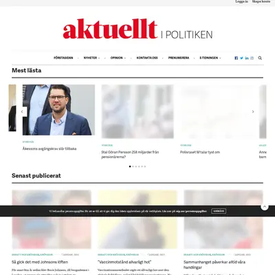 Aktuellt i politiken startsida 2021