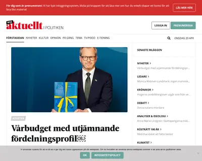 Aktuellt i politiken startsida 2022
